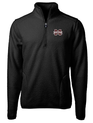 Mississippi State Cutter & Buck Big Tall Men's Cascade Sherpa Fleece 1/4 Zip Pullover