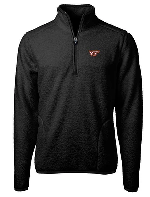 Virginia Tech Cutter & Buck Big Tall Men's Cascade Sherpa Fleece 1/4 Zip Pullover