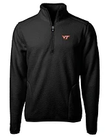 Virginia Tech Cutter & Buck Big Tall Men's Cascade Sherpa Fleece 1/4 Zip Pullover