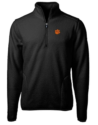 Clemson Cutter & Buck Big Tall Men's Cascade Sherpa Fleece 1/4 Zip Pullover