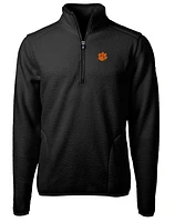 Clemson Cutter & Buck Big Tall Men's Cascade Sherpa Fleece 1/4 Zip Pullover