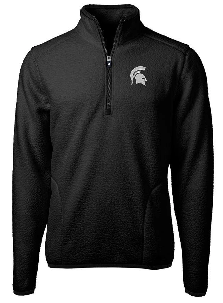 Michigan State Cutter & Buck Big Tall Men's Cascade Sherpa Fleece 1/4 Zip Pullover