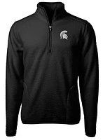 Michigan State Cutter & Buck Big Tall Men's Cascade Sherpa Fleece 1/4 Zip Pullover