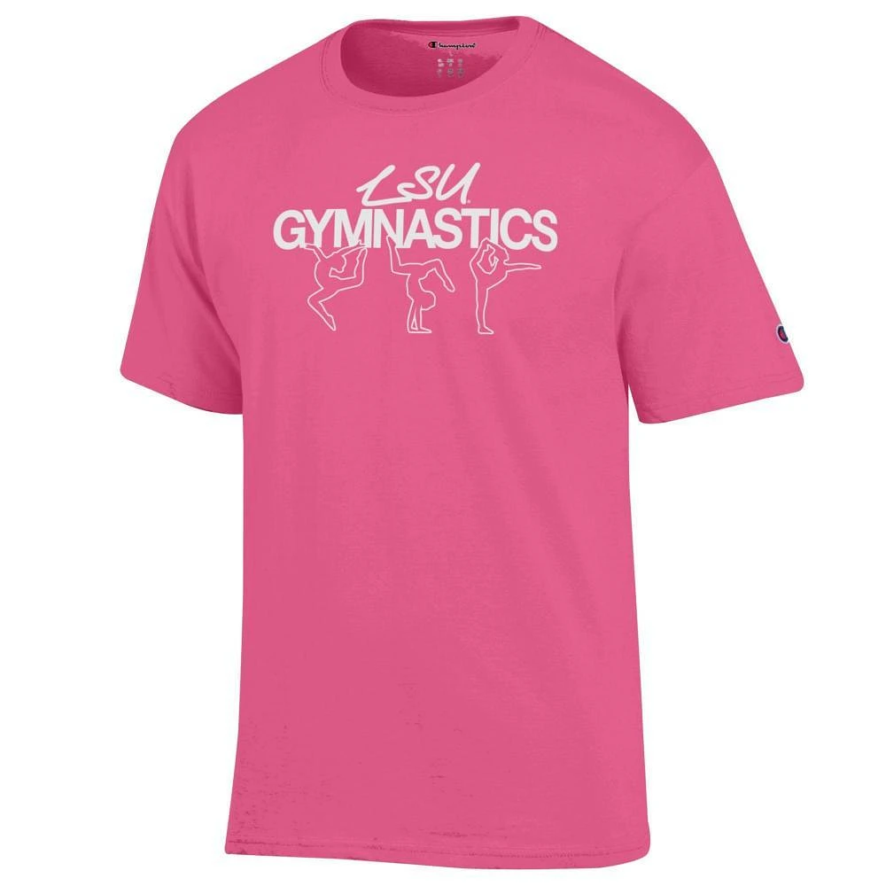 LSU Champion Pink Gymnastics Stack Tee