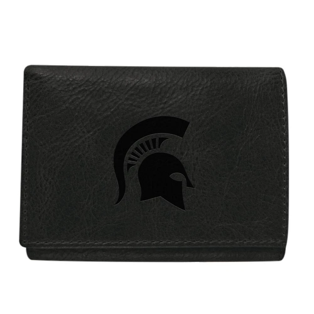 Michigan State Zulu Leather Trifold Wallet