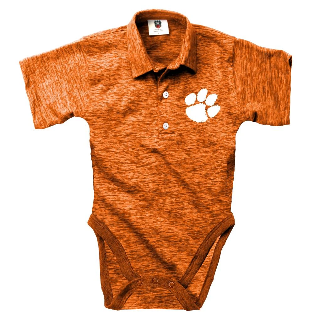 Clemson Wes and Willy Infant Cloudy Yarn Polo Hopper