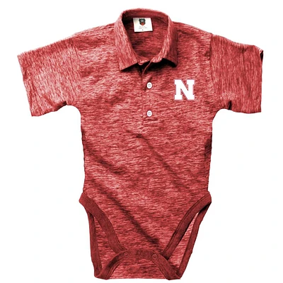 Nebraska Wes and Willy Infant Cloudy Yarn Polo Hopper