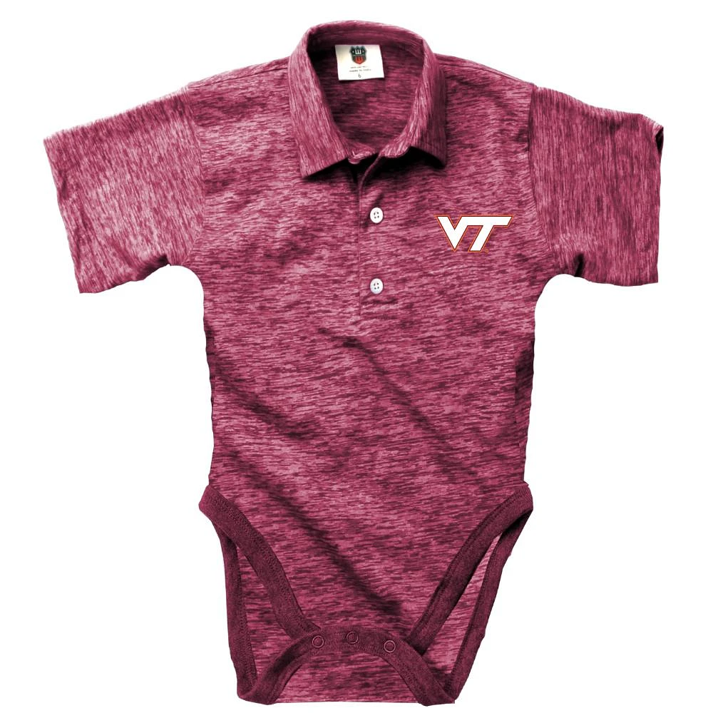 Virginia Tech Wes and Willy Infant Cloudy Yarn Polo Hopper