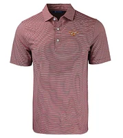 Virginia Tech Cutter & Buck Eco Forge Double Stripe Polo