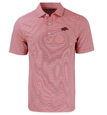 Arkansas Cutter & Buck Eco Forge Double Stripe Polo