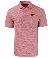 Arkansas Cutter & Buck Eco Forge Double Stripe Polo