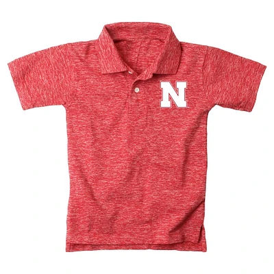 Nebraska Wes and Willy Kids Cloudy Yarn Polo