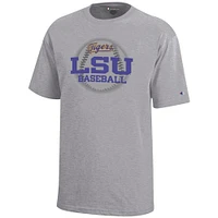 LSU Champion YOUTH Logo Wordmark Baseball Stack Tee