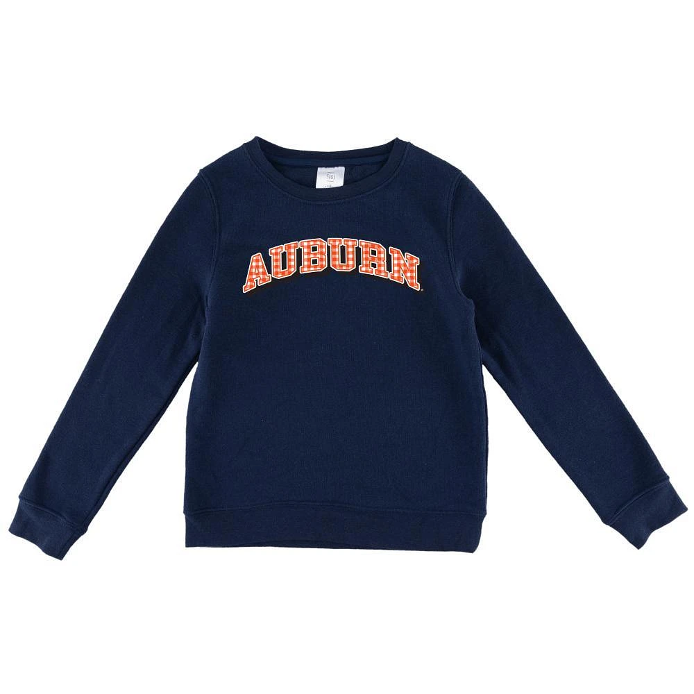 Auburn Zoozatz YOUTH Gingham Arch Crew