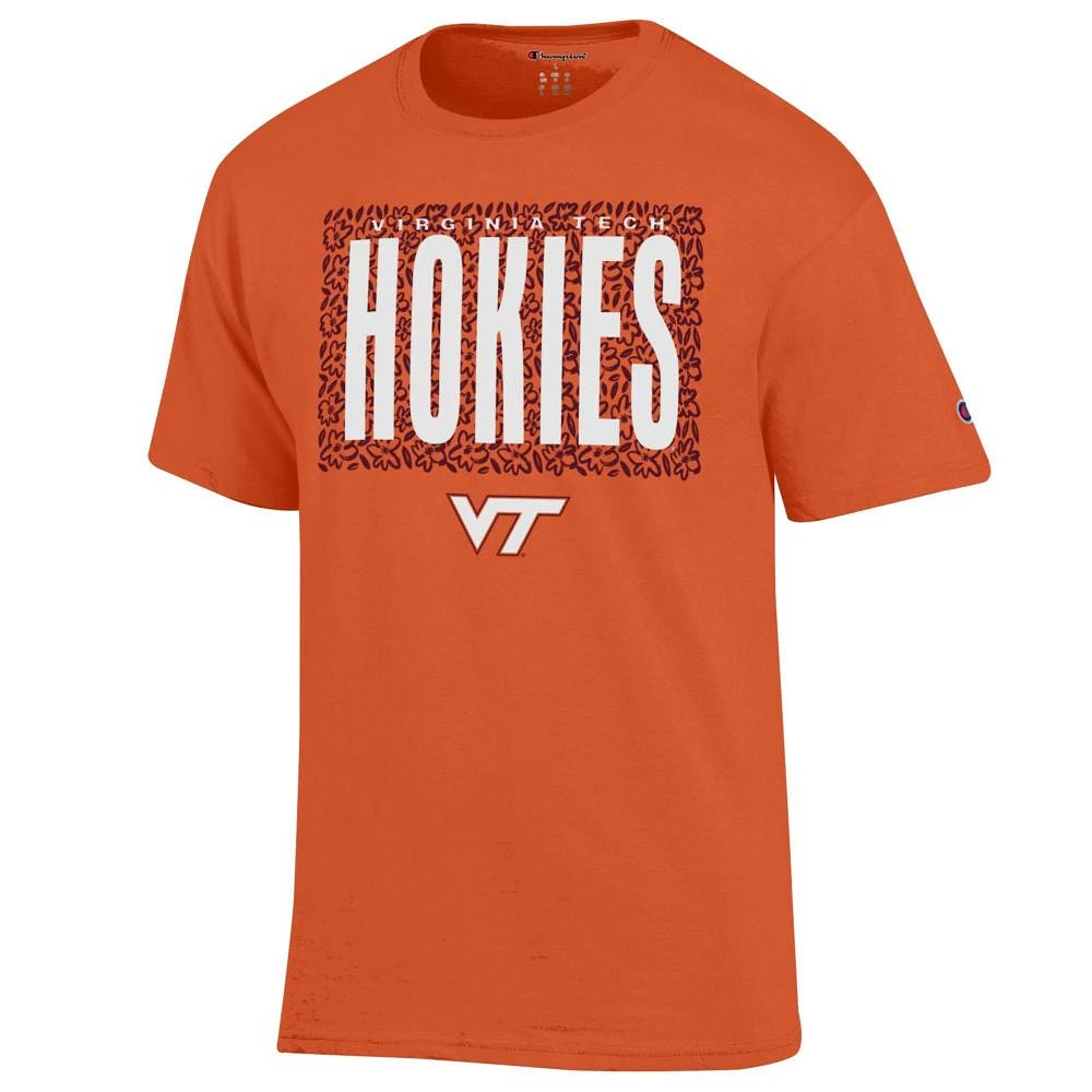 Virginia Tech Champion Women's Rectangle Over Print with Logo Tee