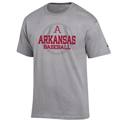 Arkansas Champion Logo Wordmark Baseball Stack Tee