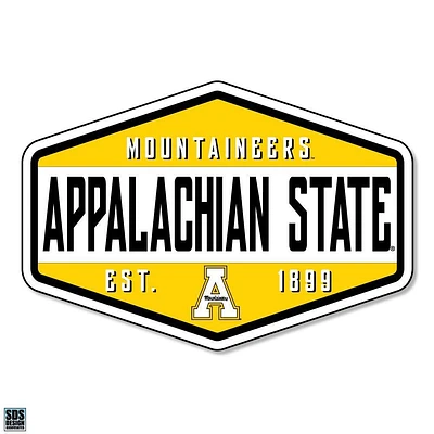 App State 3.25 Inch Hexagon Badge Rugged Sticker Decal