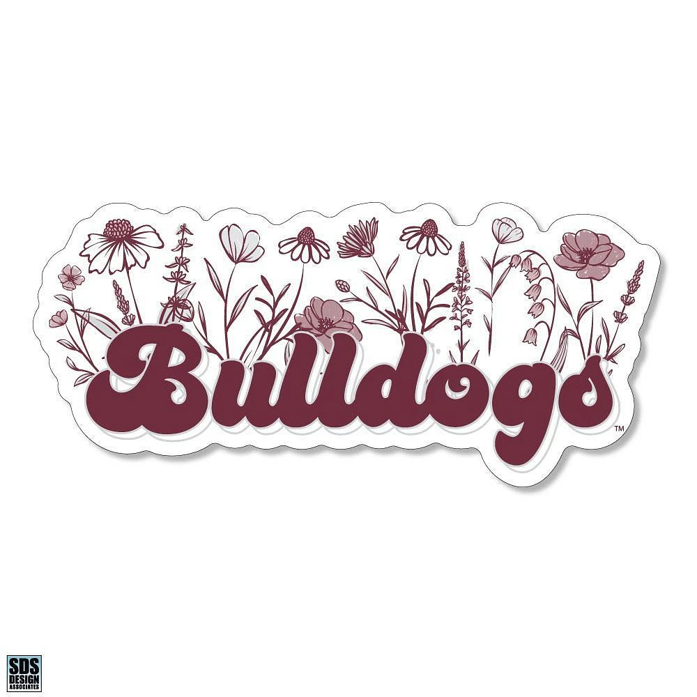 Mississippi State 3.25 Inch Wildflowers Script Rugged Sticker Decal