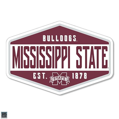 Mississippi State 3.25 Inch Hexagon Badge Rugged Sticker Decal
