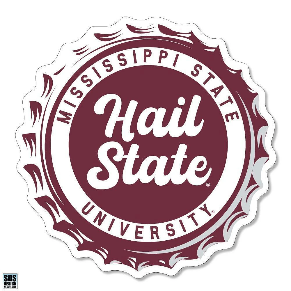 Mississippi State 3.25 Inch Bottle Cap Rugged Sticker Decal