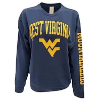 West Virginia Zoozatz Fleece with Sleeve Print Crew