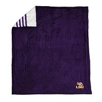 LSU Pegasus Embossed Knit Sherpa Stripe Blanket