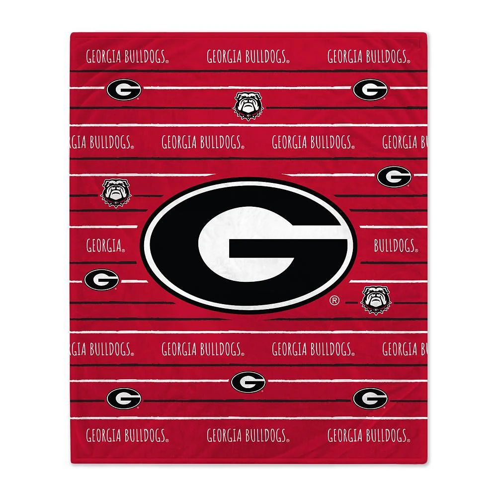 Georgia Pegasus Logo Stripe Flannel Fleece Blanket