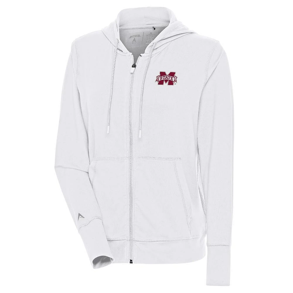 Mississippi State Antigua Women's Moving Brushed Full Zip Hoodie