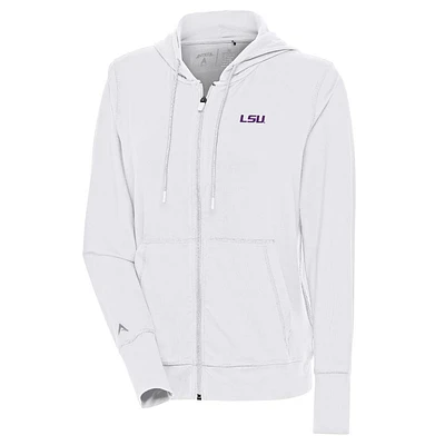 LSU Antigua Women's Moving Brushed Full Zip Hoodie