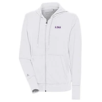 LSU Antigua Women's Moving Brushed Full Zip Hoodie