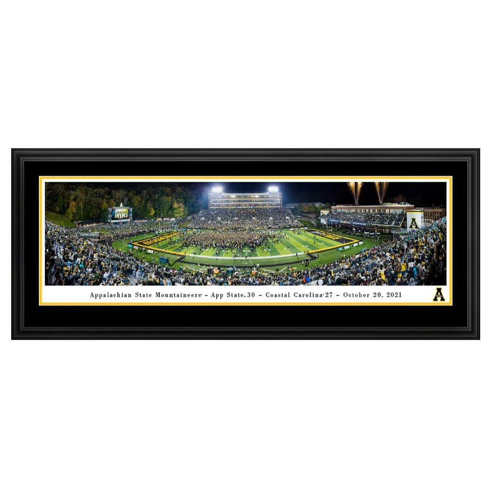 App State vs Coastal Carolina 2021 Football Kidd Brewer Stadium Deluxe Frame 18