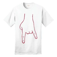 Bacon White and Red Horn Hands Down Tee