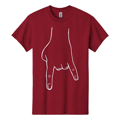 Bacon Crimson and White Horn Hands Down Tee