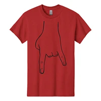 Bacon Red and Black Horn Hands Down Tee