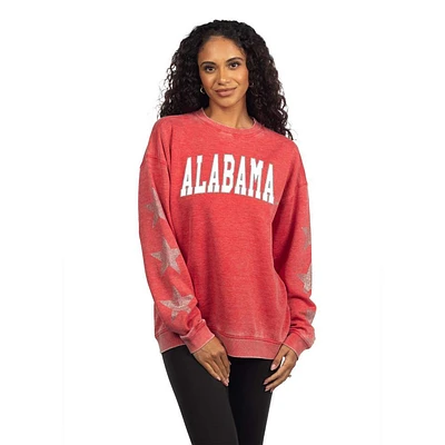 Alabama Tall Arc Metallic Star Sleeve Campus Crew