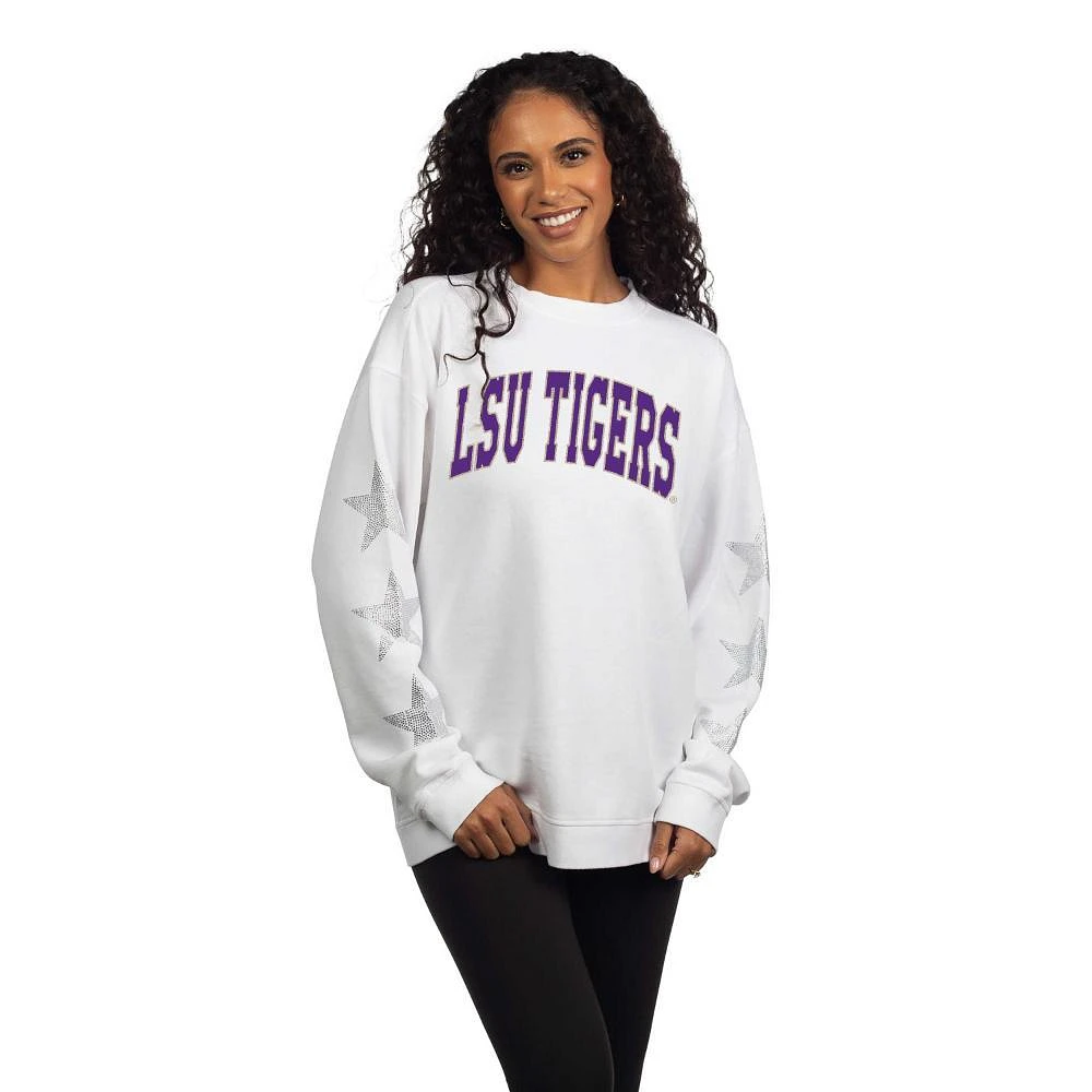 LSU Tall Arc Metallic Star Sleeve Campus Crew