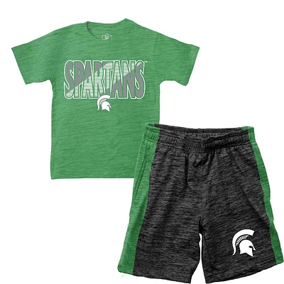 Michigan State Wes and Willy Toddler Tee Contrast Short Set