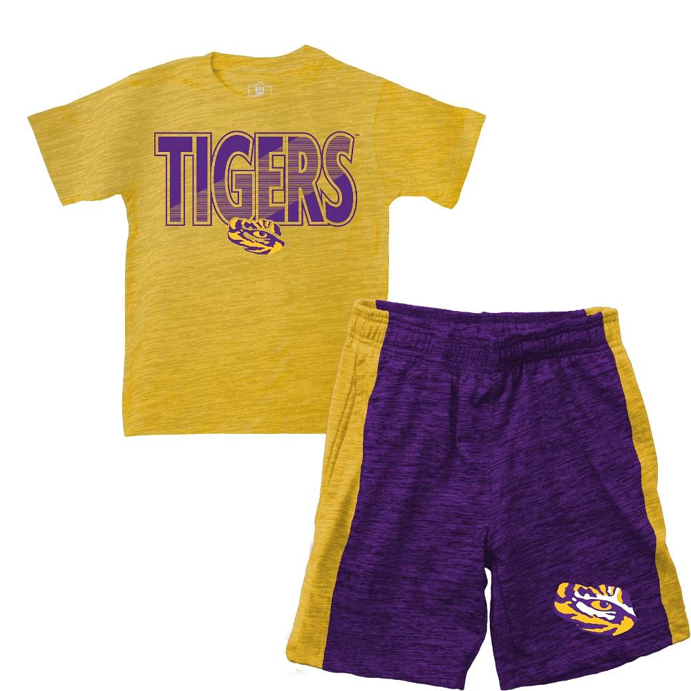 LSU Wes and Willy Toddler Tee Contrast Short Set