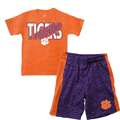 Clemson Wes and Willy Toddler Tee Contrast Short Set