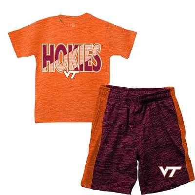 Virginia Tech Wes and Willy Toddler Tee Contrast Short Set