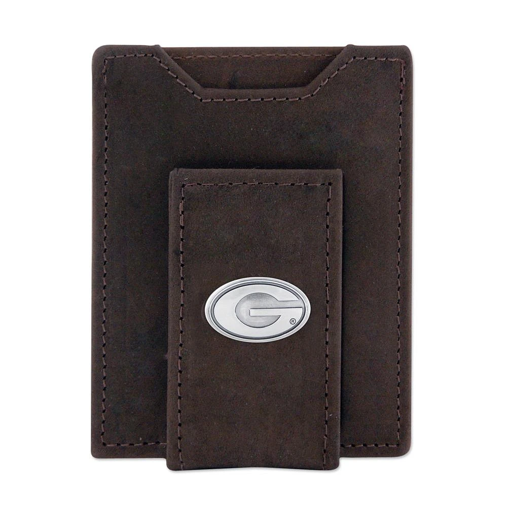 Georgia Zep-Pro Brown Leather Concho Front Pocket Wallet