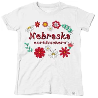 Nebraska Wes and Willy Toddler Flower Design Blend Tee