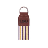 LSU Zep-Pro Leather Ribbon Keychain