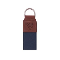 West Virginia Zep-Pro Leather Ribbon Keychain