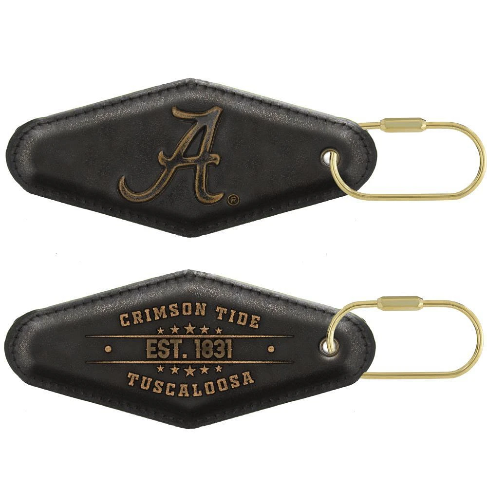 Alabama Zep-Pro Burnished Leather Keychain