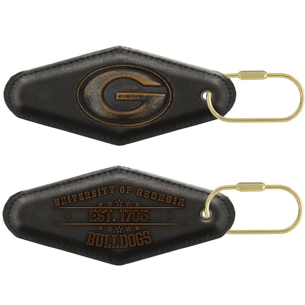 Georgia Zep-Pro Burnished Leather Keychain