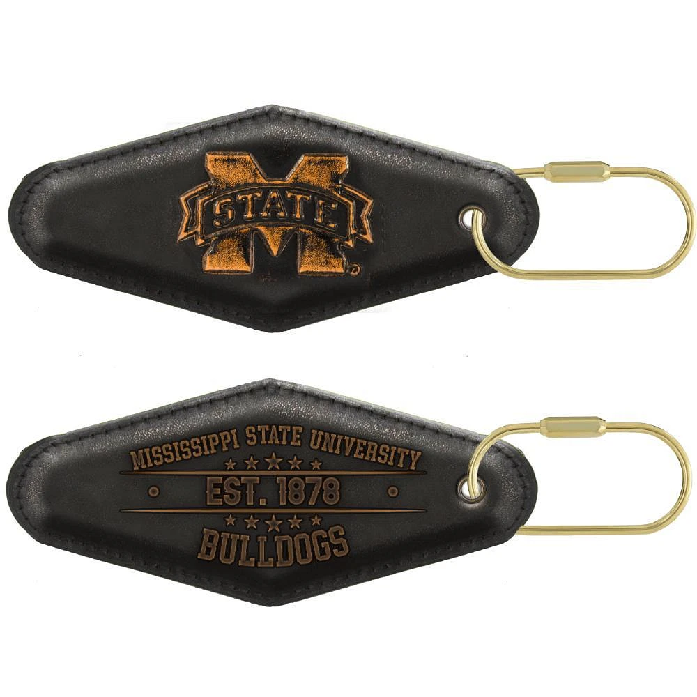 Mississippi State Zep-Pro Burnished Leather Keychain