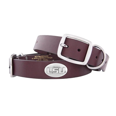 LSU Zep-Pro Brown Concho Dog Collar