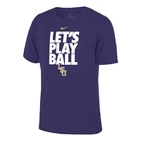 LSU Nike YOUTH Legend Let's Play Ball Tee