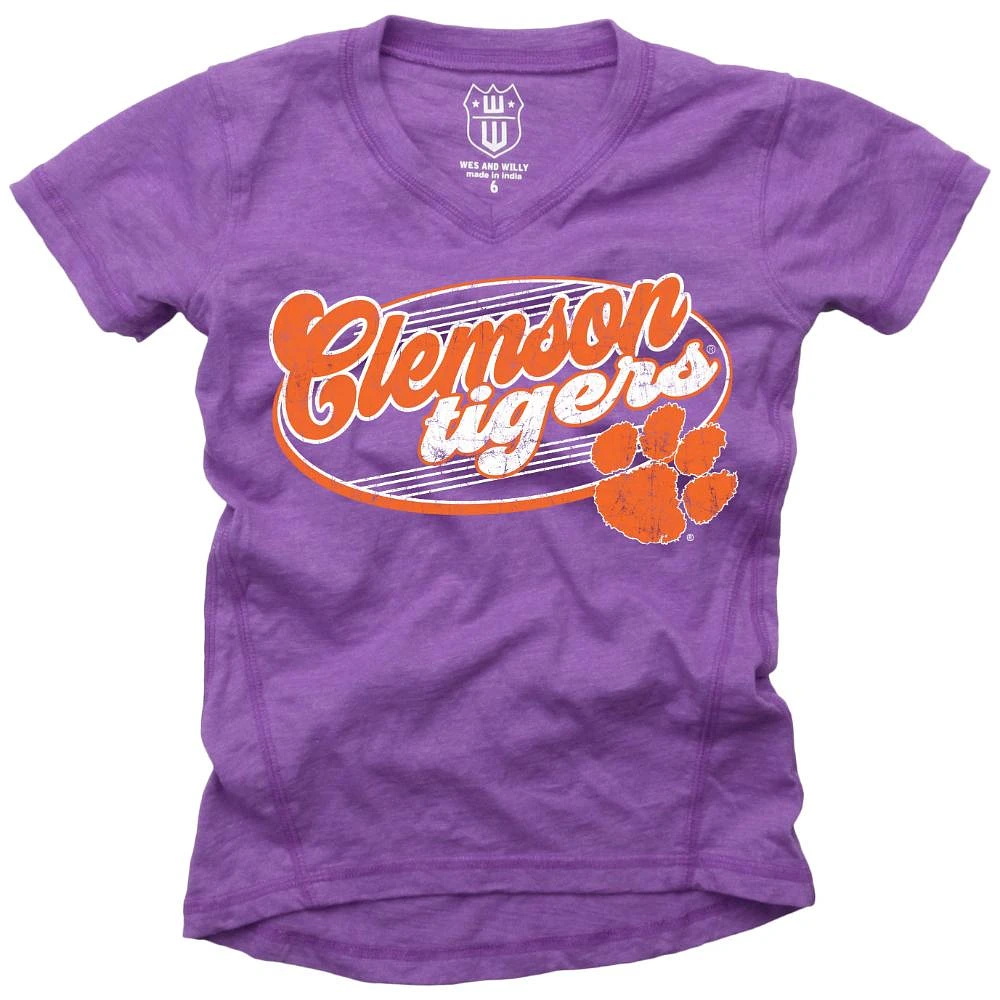 Clemson Wes and Willy Kids Blend Slub Tee